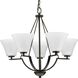 Bravo 5 Light 27 inch Antique Bronze Chandelier Ceiling Light in Bulbs Not Included, Etched