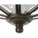 Beveled Glass 3 Light 9.75 inch Antique Bronze Flush Mount Ceiling Light
