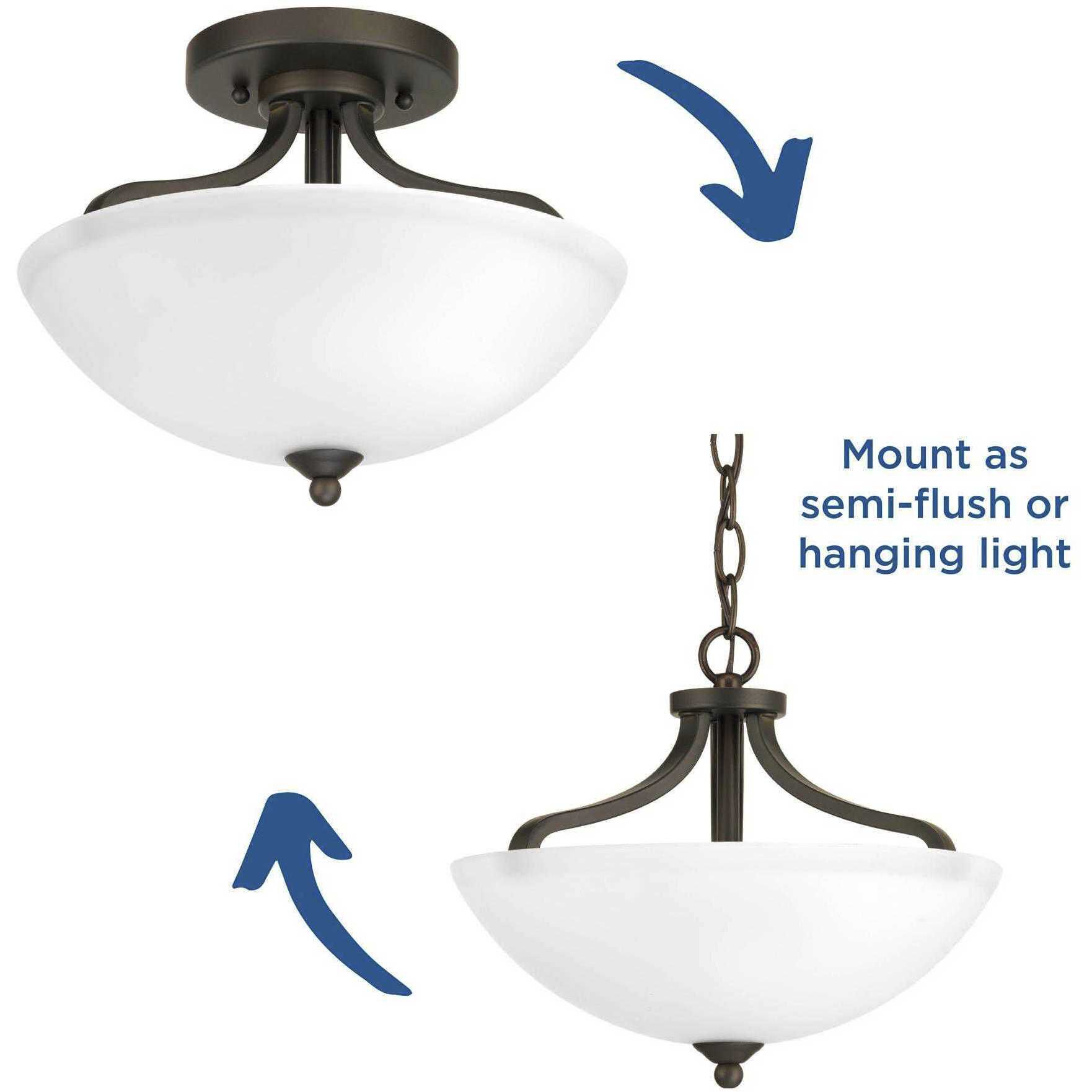 Laird 2 Light 13 inch Antique Bronze Semi-Flush Mount Convertible Ceiling Light