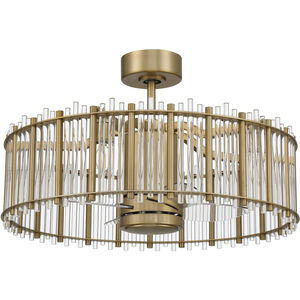 Reveal 28 inch Satin Brass with Clear Acrylic Blades Fandelier