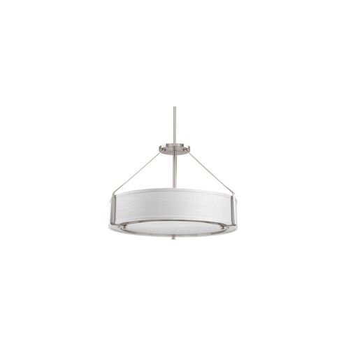 Ratio 4 Light 24 inch Brushed Nickel Pendant Ceiling Light, White Linen