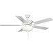 AirPro 52 inch White with White/Antique Wood Blades Ceiling Fan
