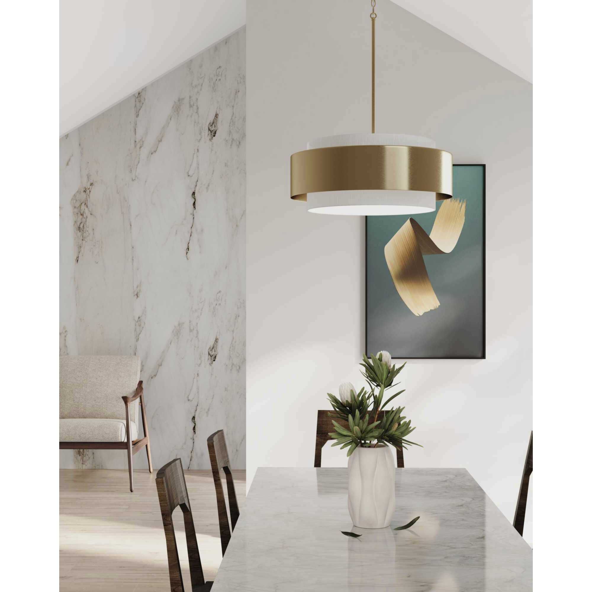 Silva 3 Light 22 inch Brushed Bronze Pendant Ceiling Light, Design Series