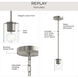 Replay 1 Light 3.88 inch Brushed Nickel Mini-Pendant Ceiling Light