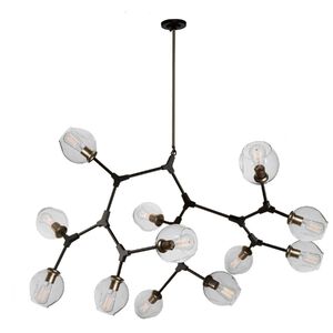 Organic LED 55 inch Vintage Brass Chandelier Ceiling Light