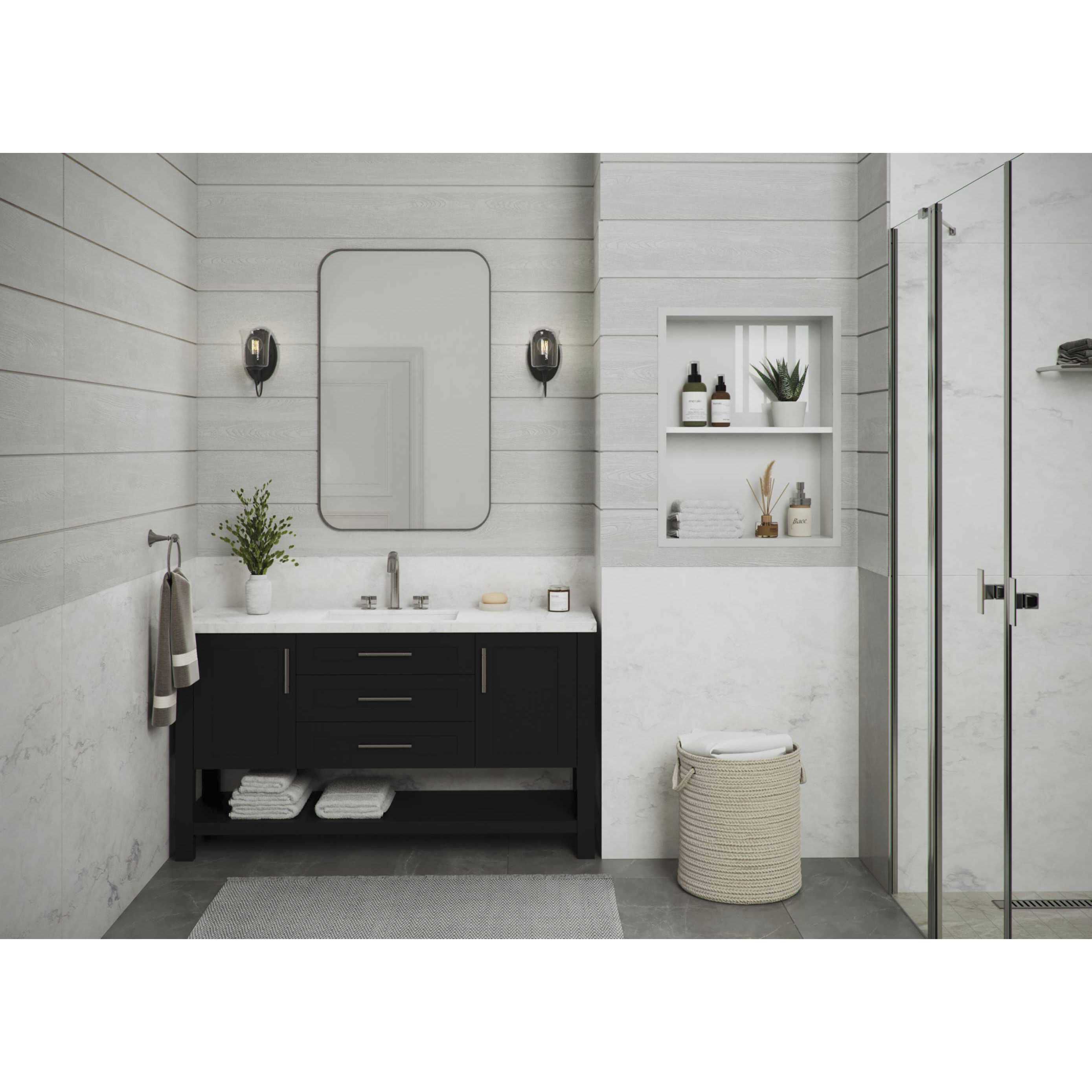 Bowman 1 Light 5 inch Matte Black Bath Vanity Wall Light