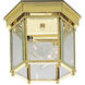 Beveled Glass 2 Light 8 inch Polished Brass Close-to-Ceiling Ceiling Light