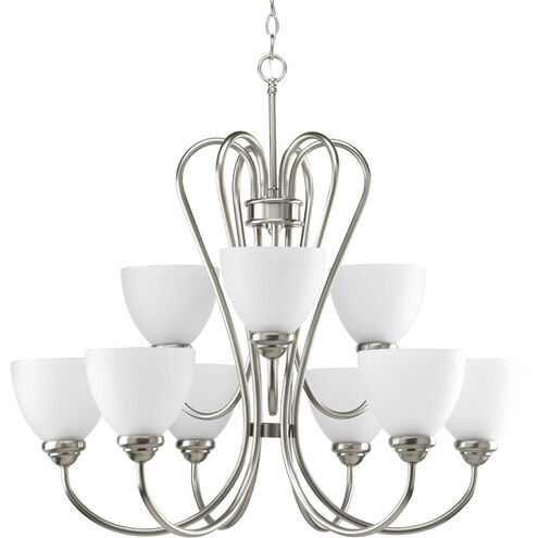 Heart 9 Light 30 inch Brushed Nickel Chandelier Ceiling Light