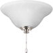 AirPro LED Brushed Nickel Fan Light Kit, Etched Alabaster Glass