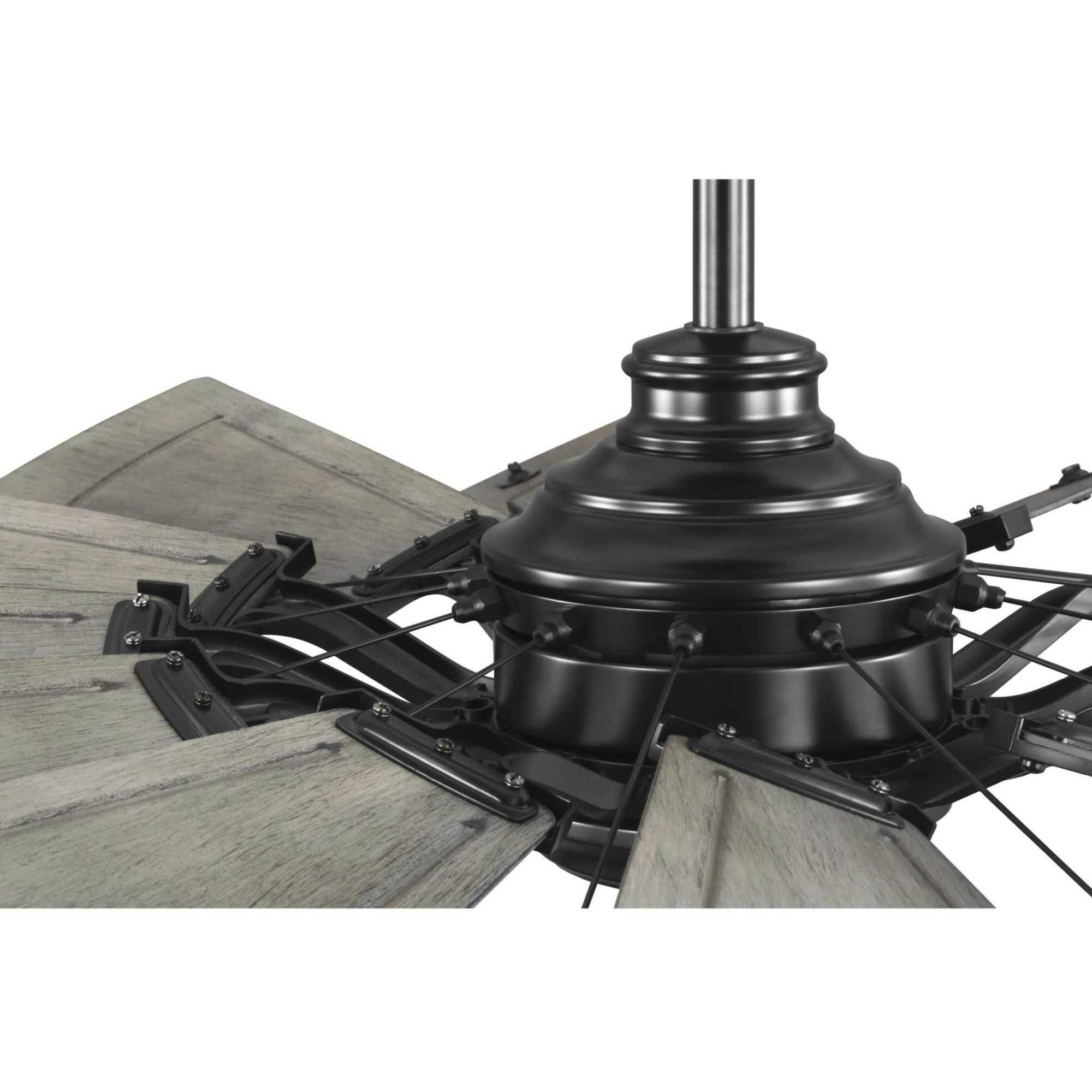 Springer II 60 inch Matte Black with Distressed Charcoal (Painted) Blades Ceiling Fan