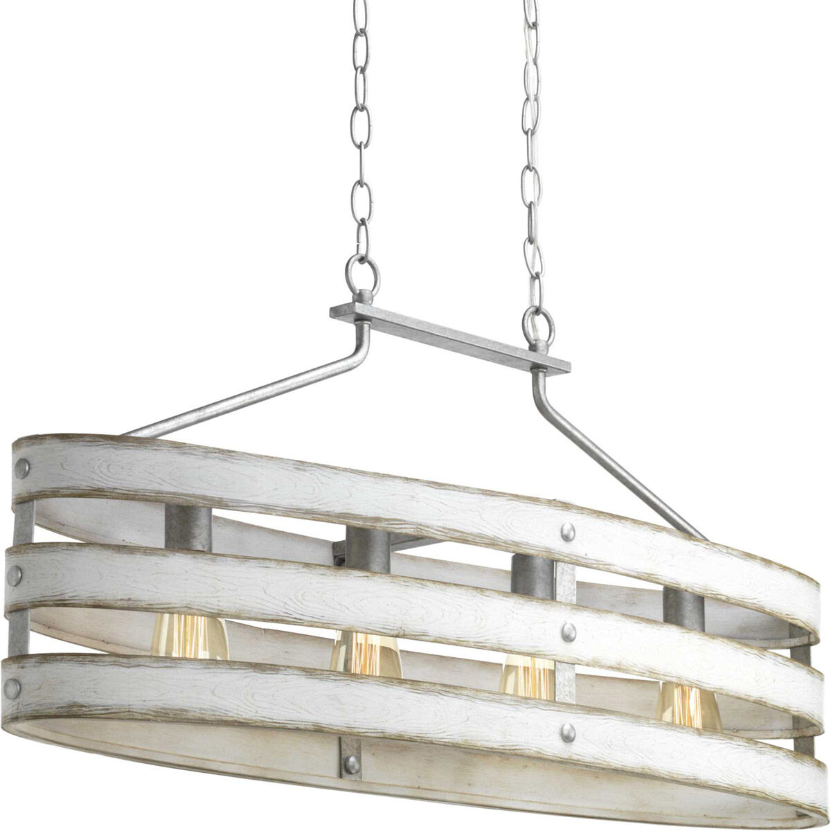 Gulliver 4 Light 39 inch Galvanized Linear Chandelier Ceiling Light