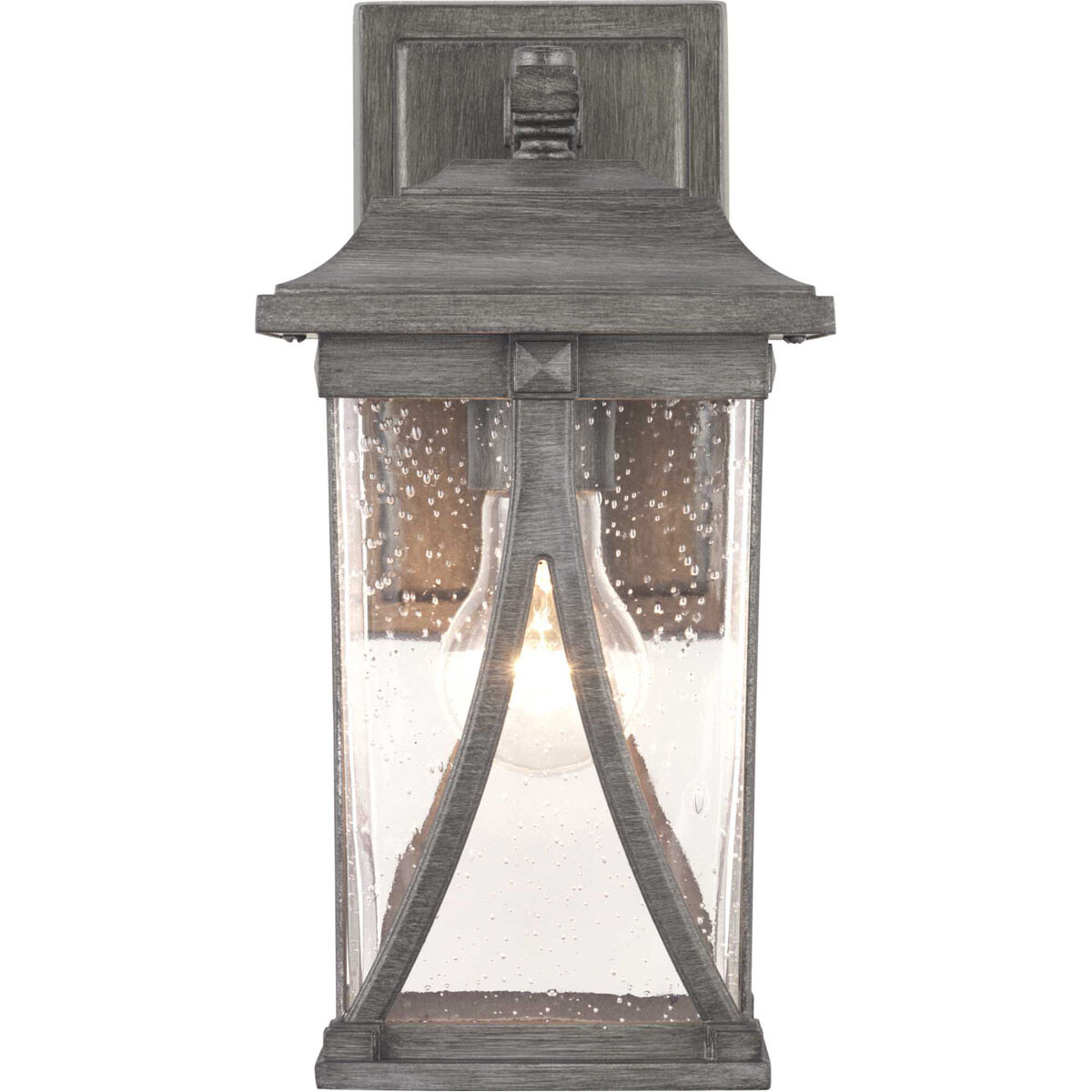 Abbott 1 Light 12 inch Antique Pewter Outdoor Wall Lantern, Small