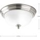 Dome Glass CTC 1 Light 11.38 inch Brushed Nickel Flush Mount Ceiling Light in Etched