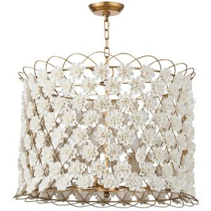 Alice 4 Light 24.5 inch Gold Leaf Chandelier Ceiling Light, Flower