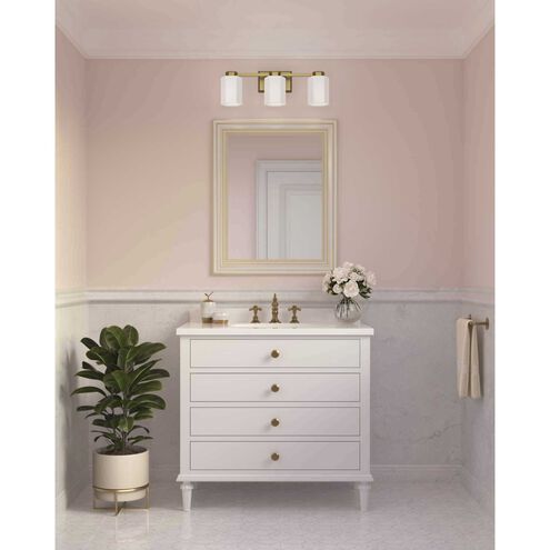 Estrada 3 Light 22.37 inch Brushed Gold Bathroom Vanity Light Wall Light