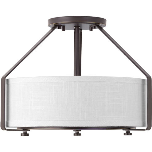 Ratio 3 Light 16 inch Antique Bronze Semi-Flush Convertible Pendant Ceiling Light, Design Series