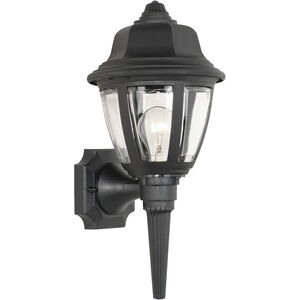 Capi 1 Light 18 inch Black with Clear Outdoor Wall Sconce