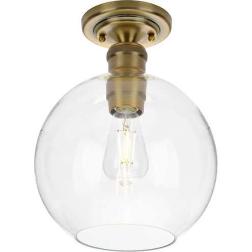 Hansford 1 Light 10 inch Vintage Brass Flush Mount Ceiling Light
