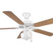 AirPro 52 inch White with Washed Oak/White Blades Ceiling Fan in White/Oak