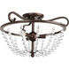 Bliss 3 Light 17 inch Antique Bronze Semi-Flush Ceiling Light
