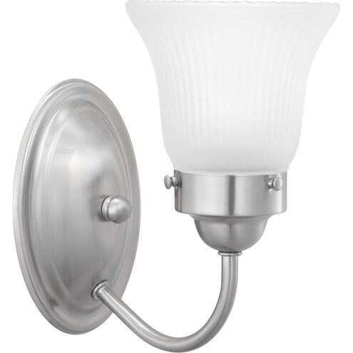 Fluted Glass 1 Light 5.25 inch Brushed Nickel Bath Vanity Wall Light in Etched