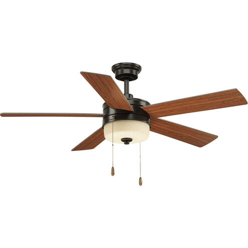 Verada 52 inch Antique Bronze with Medium Cherry/American Walnut Blades Ceiling Fan, Progress LED