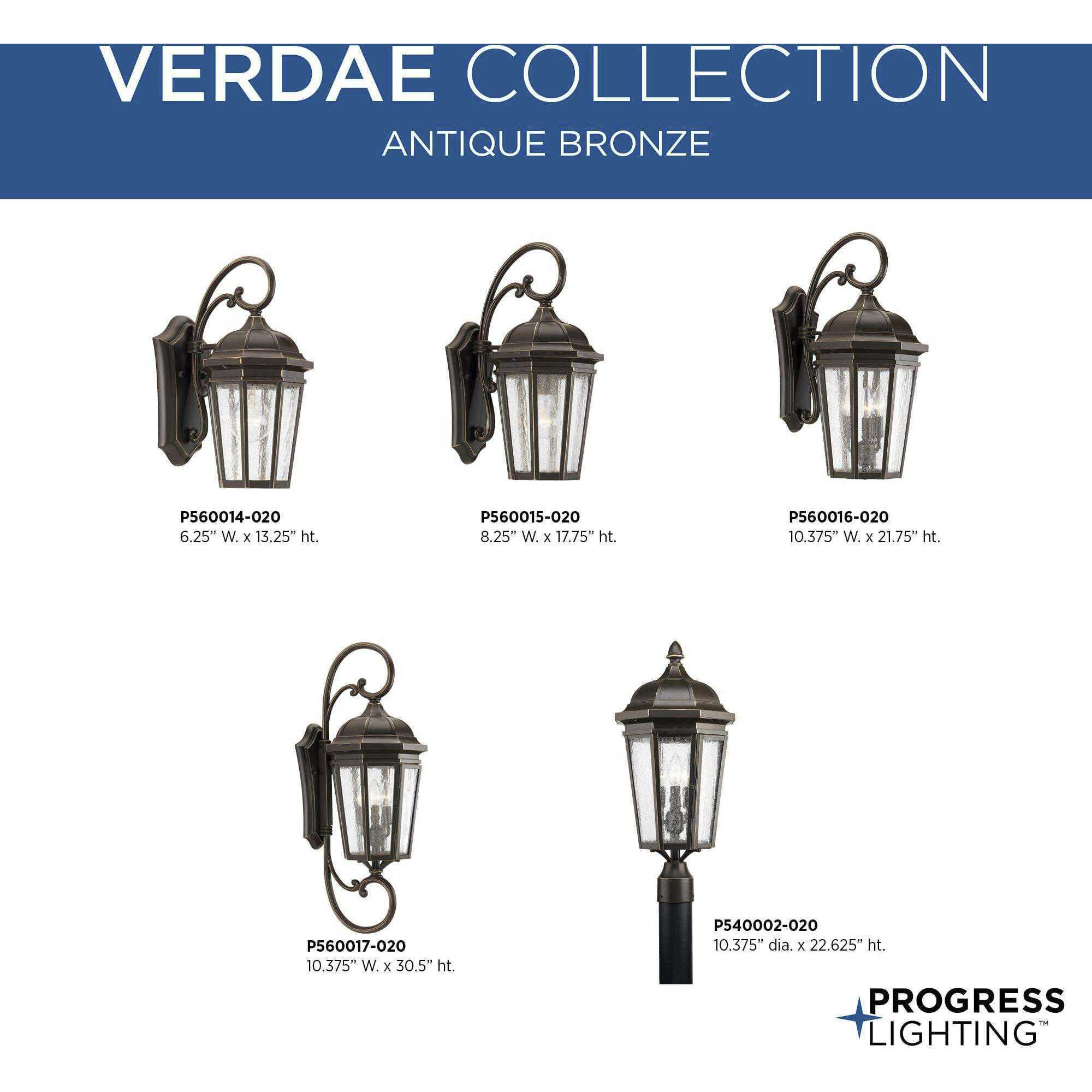 Verdae 3 Light 31 inch Antique Bronze Outdoor Wall Lantern, Large, Design Series