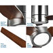 Braden 44 inch Brushed Nickel with American Walnut/Silver Blades Ceiling Fan, Progress LED