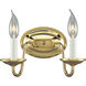 Americana 2 Light 10 inch Polished Brass Wall Bracket Wall Light