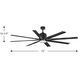 Vast 72 inch Black Ceiling Fan, Progress LED