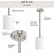 Replay 1 Light 3.88 inch Brushed Nickel Mini-Pendant Ceiling Light