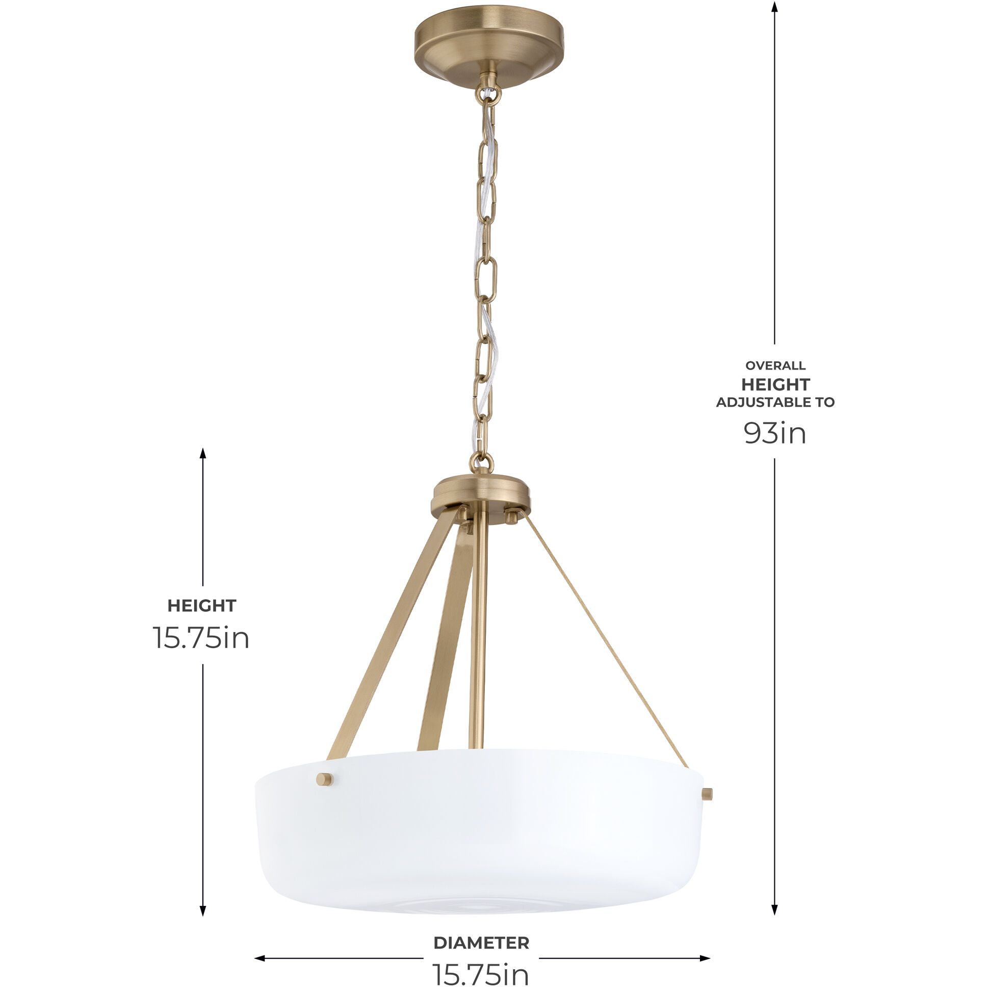 Lieon 3 Light 15.75 inch Champagne Bronze Convertible Pendant Ceiling Light