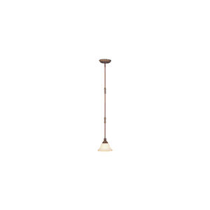 Sovereign 1 Light 7.5 inch Crackled Greek Bronze with Aged Gold Accents Mini Pendant Ceiling Light