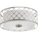 Mingle LED 14 inch Brushed Nickel Flush Mount Ceiling Light, Summer Linen, Etched Parchment Glass