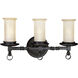 Santiago 3 Light 21 inch Forged Black Bath Vanity Wall Light