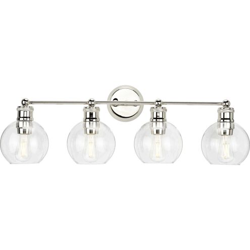 Hansford 4 Light 34 inch Polished Nickel Bath Vanity Wall Light