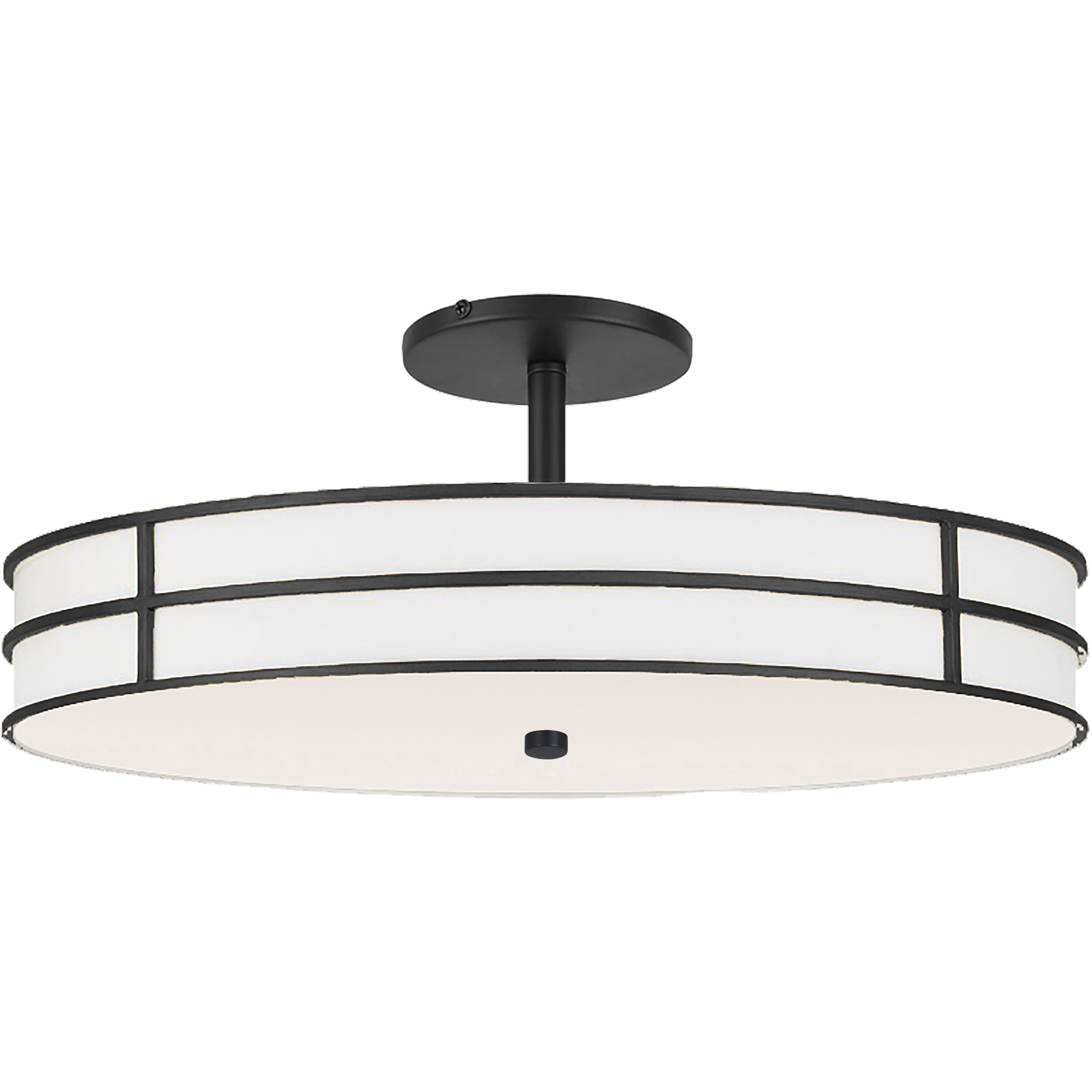 Fulvia 3 Light 20 inch Matte Black Semi-Flush Mount Ceiling Light