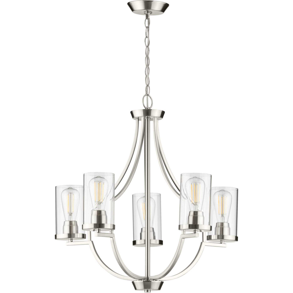 Lassiter 5 Light 26 inch Brushed Nickel Chandelier Ceiling Light