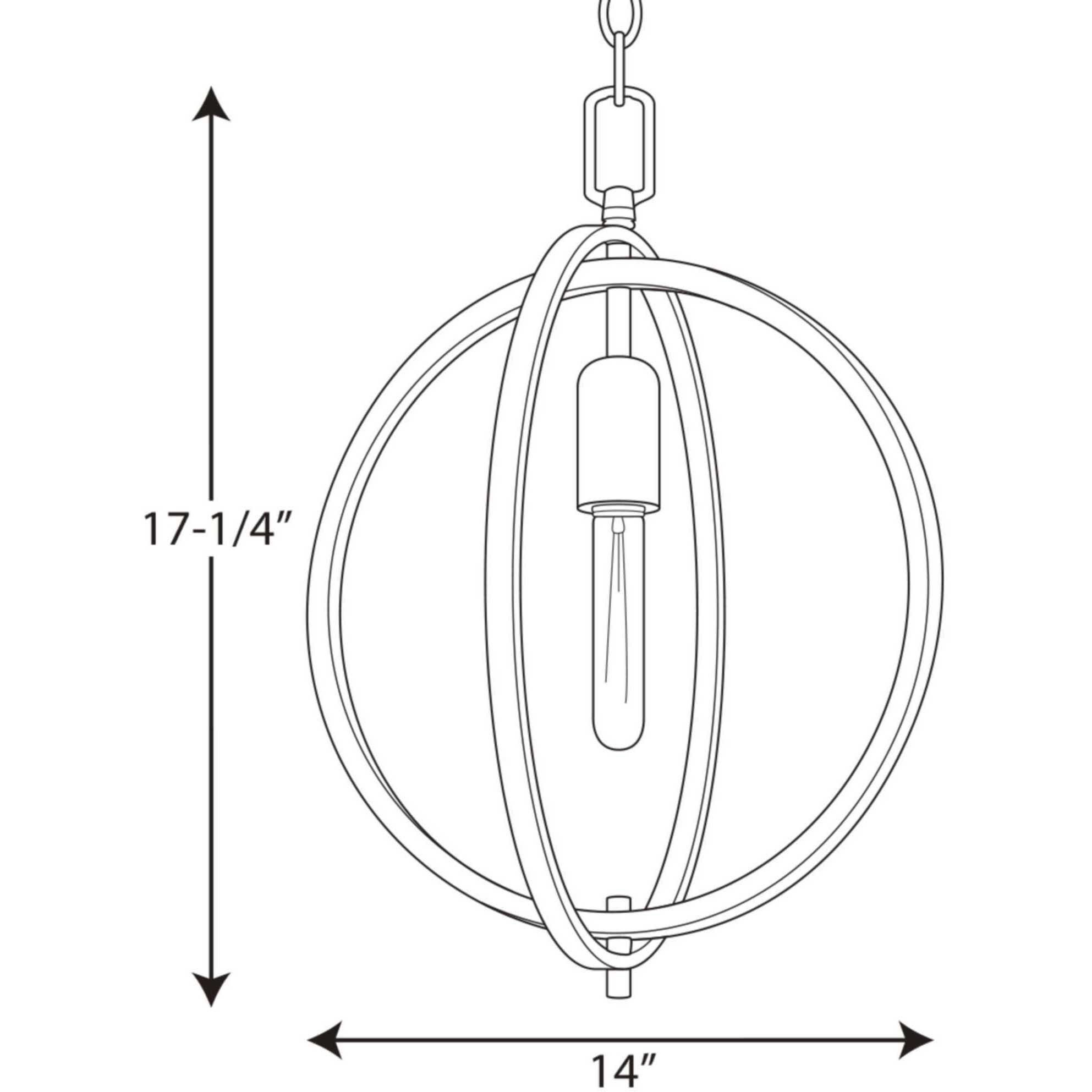 Swing 1 Light Antique Bronze Pendant Ceiling Light, Small