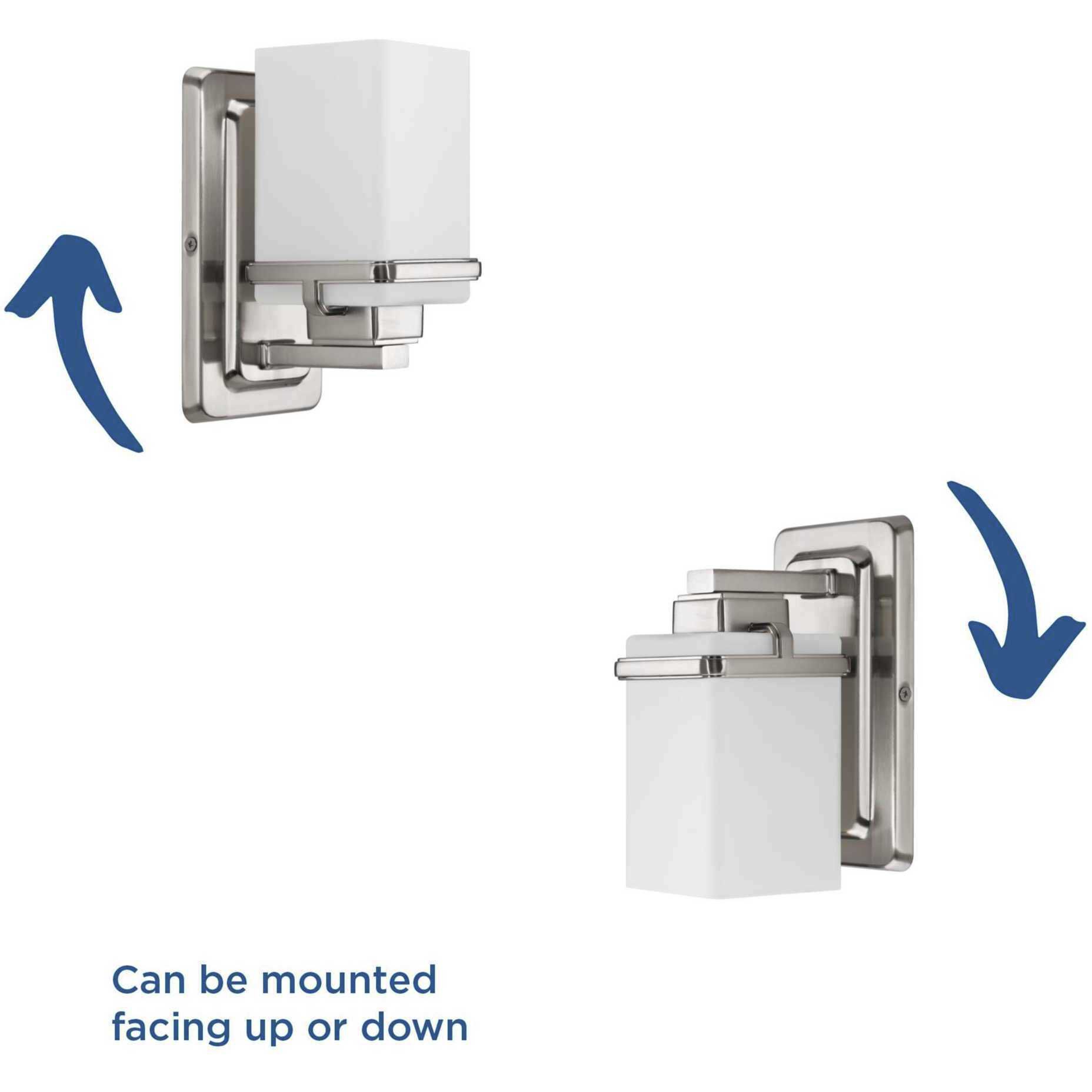 Metric 1 Light 5 inch Brushed Nickel Bath Vanity Wall Light, Design Series