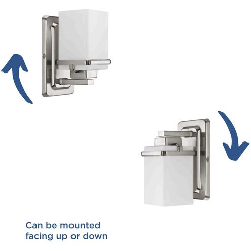 Metric 1 Light 5 inch Brushed Nickel Bath Vanity Wall Light, Design Series