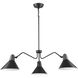 Trimble 3 Light 44.12 inch Matte Black Chandelier Ceiling Light, Design Series
