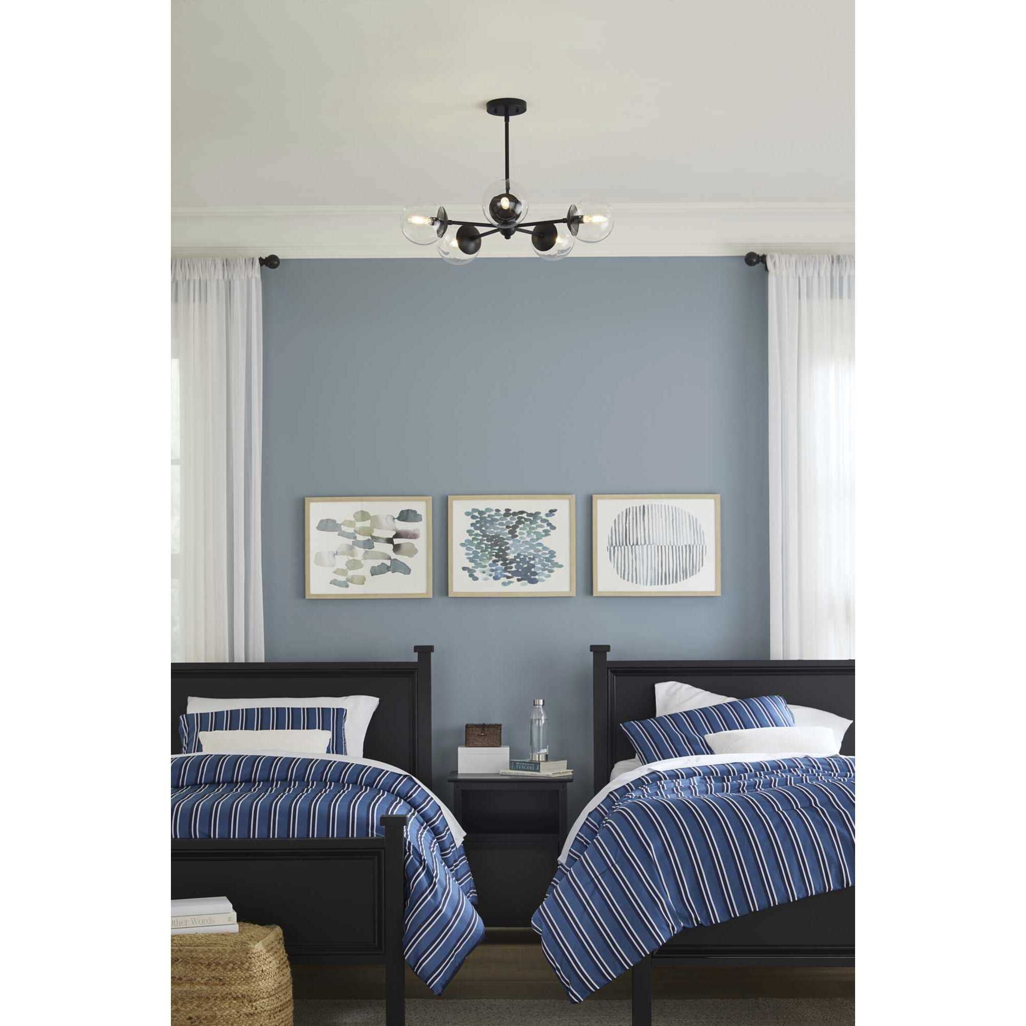 Atwell 5 Light 28 inch Matte Black Chandelier Ceiling Light