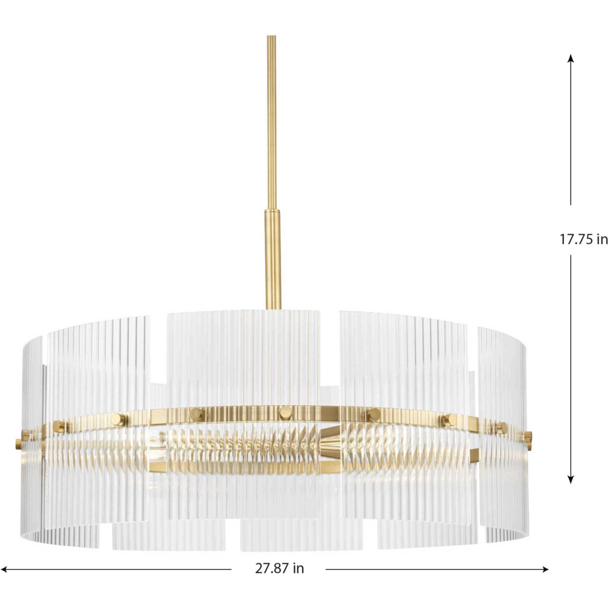 Seville 6 Light 27.87 inch Soft Gold Chandelier Ceiling Light, Design Series