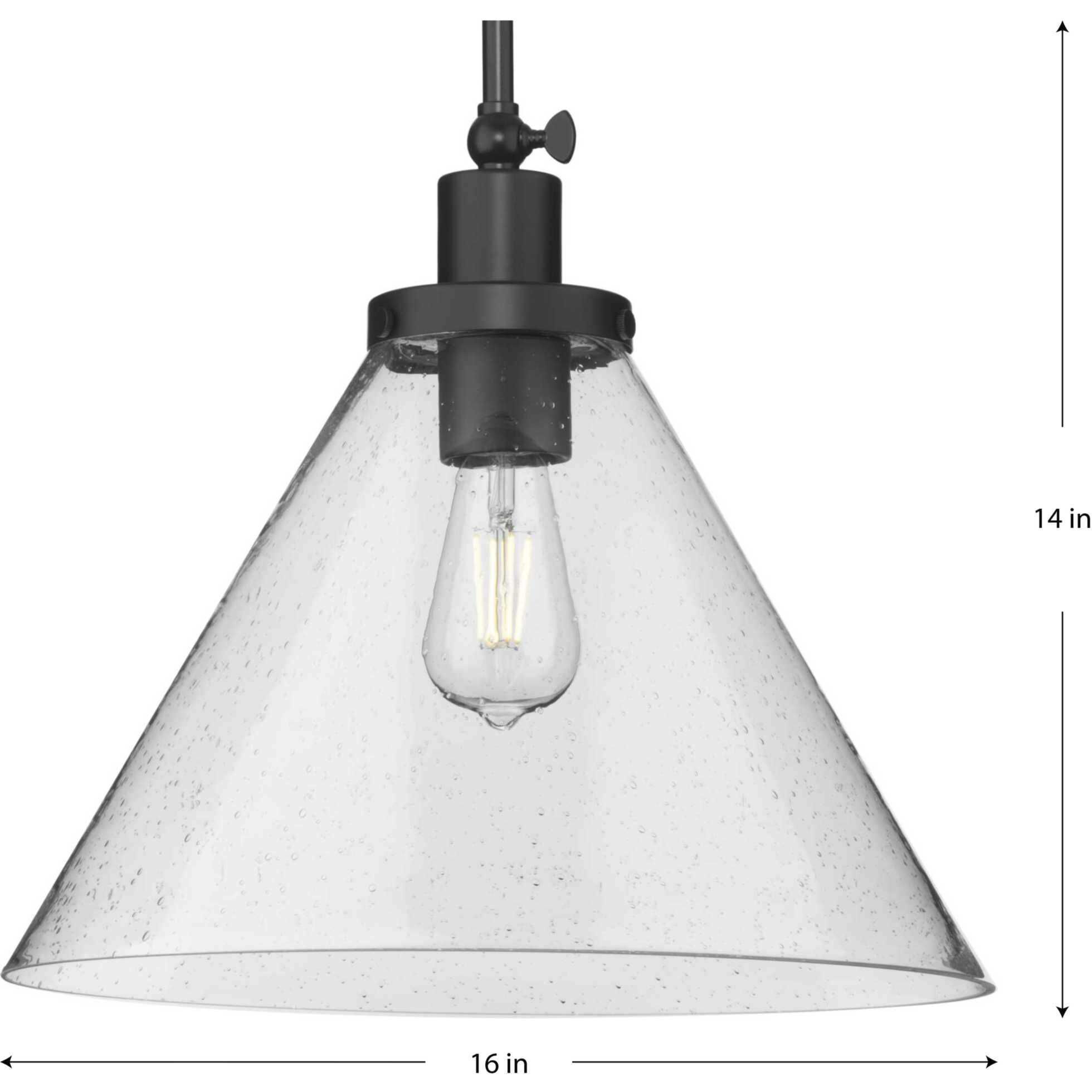 Hinton 1 Light 16 inch Matte Black Pendant Ceiling Light