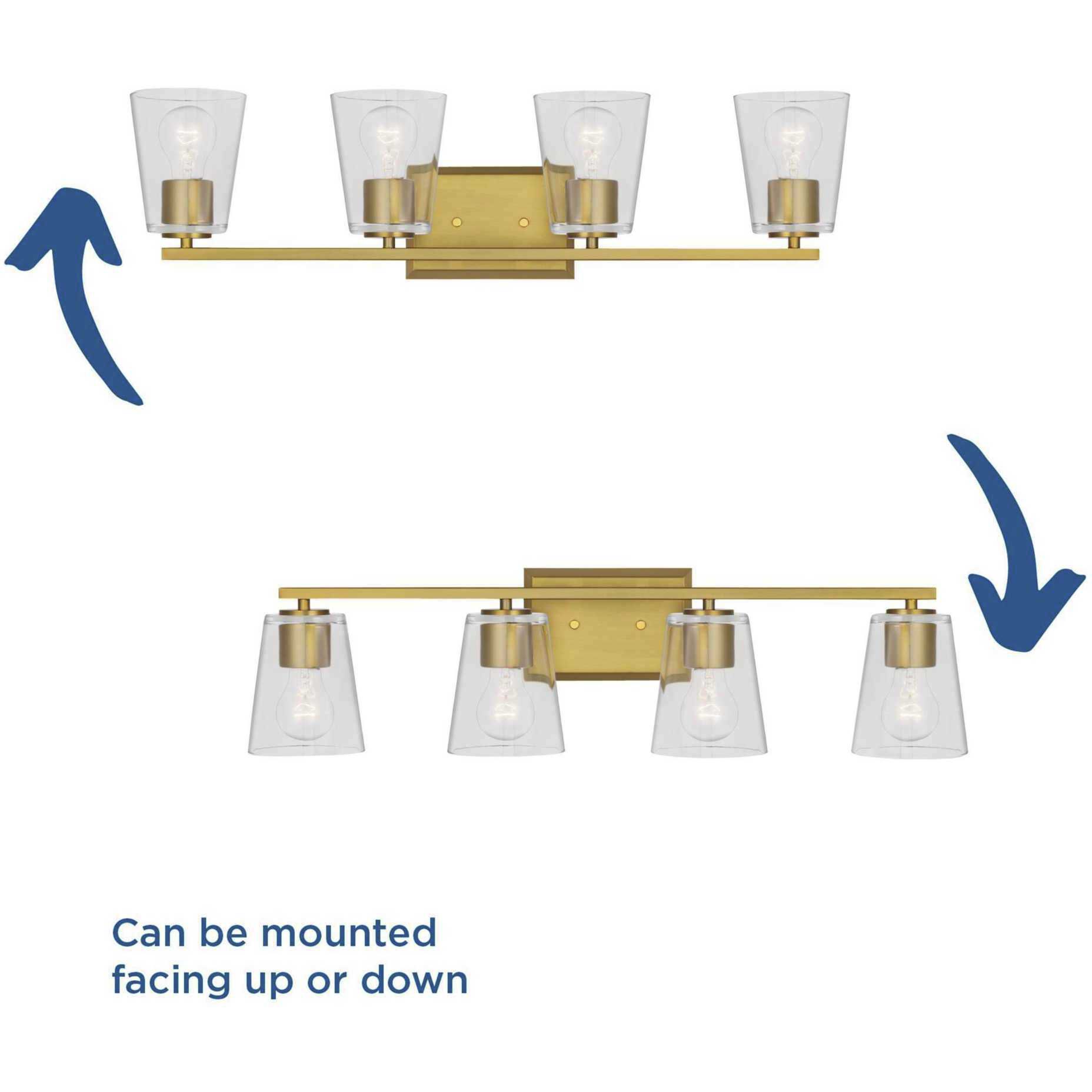 Vertex 4 Light 29 inch Brushed Gold Bath Light Wall Light