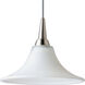 Illuma-Flex 1 Light Low Volt Brushed Nickel Flex Track Fixture Ceiling Light in White Glass