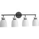 Lexie 4 Light 30 inch Matte Black Bathroom Vanity Light Wall Light