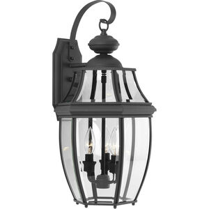 New Haven 3 Light 22 inch Textured Black Outdoor Wall Lantern, Large