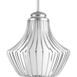 Finn 1 Light Metallic Silver Pendant Ceiling Light, Design Series